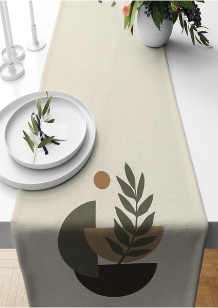 Minimalist Serisi 140X40 cm Dijital Baskılı Runner