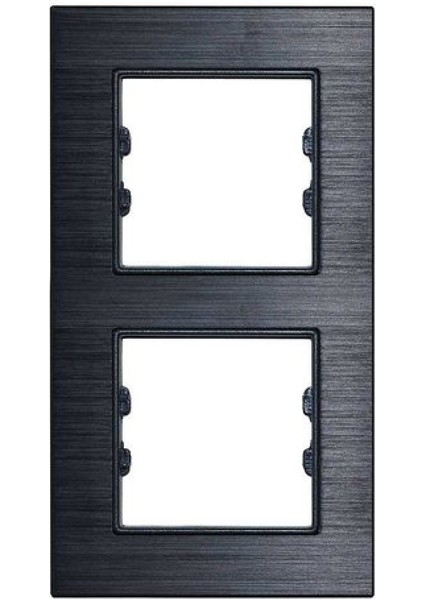 Asfir Schneider Asfora Serisi Alüminyum Onyx Dikey Ikili Çerçeve ALG312-71 Modeli