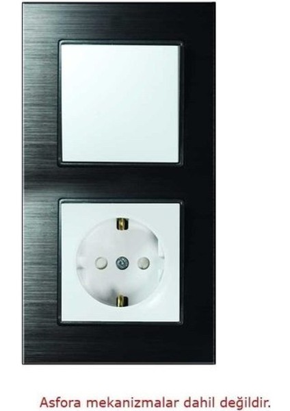 Asfir Schneider Asfora Serisi Alüminyum Onyx Dikey Ikili Çerçeve ALG312-71 Modeli fiyatları