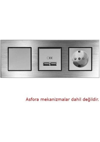 Asfir Schneider Asfora Serisi Alüminyum Gümüş Üçlü Çerçeve ALG203-71 Modeli fiyatları