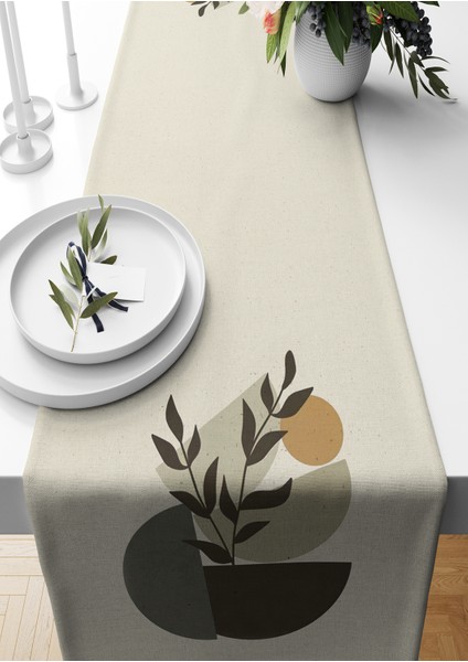 Minimalist Serisi 140X40 cm Dijital Baskılı Runner