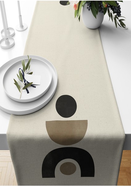 Minimalist Serisi 140X40 cm Dijital Baskılı Runner