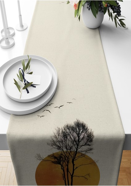 Minimalist Serisi 140X40 cm Dijital Baskılı Runner