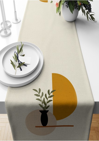 Minimalist Serisi 140X40 cm Dijital Baskılı Runner