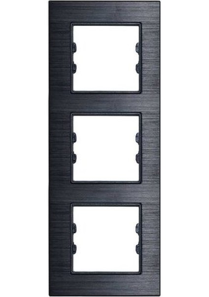 Asfir Schneider Asfora Serisi Alüminyum Onyx Dikey Üçlü Çerçeve ALG313-71 Modeli