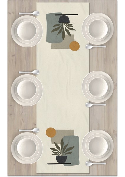 Minimalist Serisi 140X40 cm Dijital Baskılı Runner