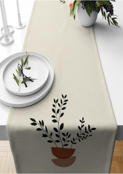 Minimalist Serisi 140X40 cm Dijital Baskılı Runner