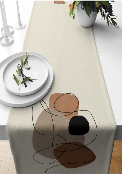 Minimalist Serisi 140X40 cm Dijital Baskılı Runner