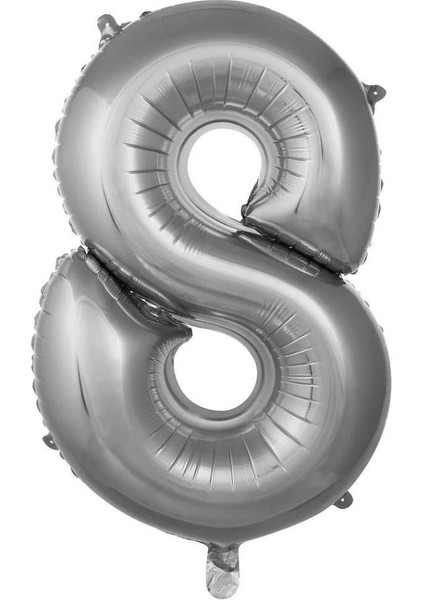 Gümüş 8 Rakam Folyo Balon 36 cm 1 Adet