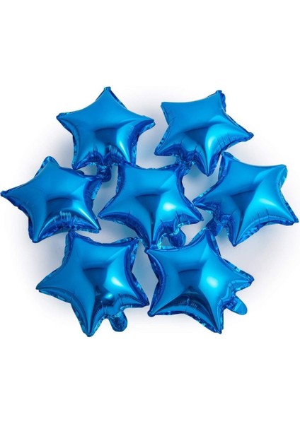 Mavi Mini Shape Yıldız Folyo Balon 6 Adet