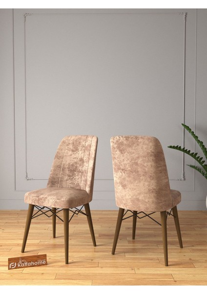 Riff Barok 80X130 Açılır Mutfak Masası Yemek Masası Masa Sandalye Takımı 6 Cappucino Sandalye