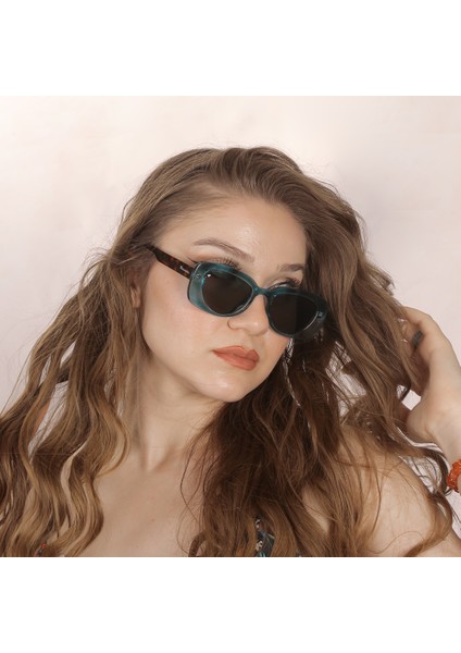 Caroline Indigo -Vintagedemi - Cam Yeşil Güneş Gözlüğü