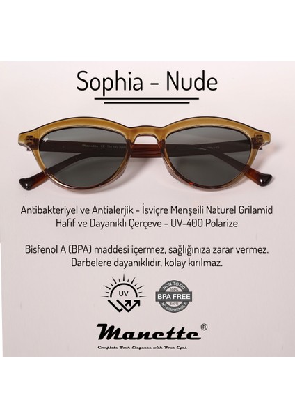 Sophia Nude -Vintage -Cam Yeşil Güneş Gözlüğü