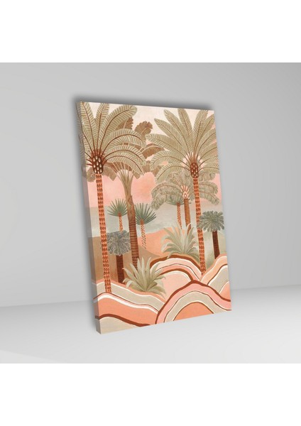 3'lü Kanvas Duvar Tablosu Boho Şapkalı Kadın ve Okaliptüs Ağaç fırsatları