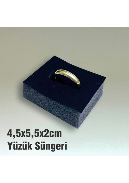 Sünger Yüzük Kutusu Süngeri 30 Adet 4,5X5,5X2CM Siyah Flok Kaplı