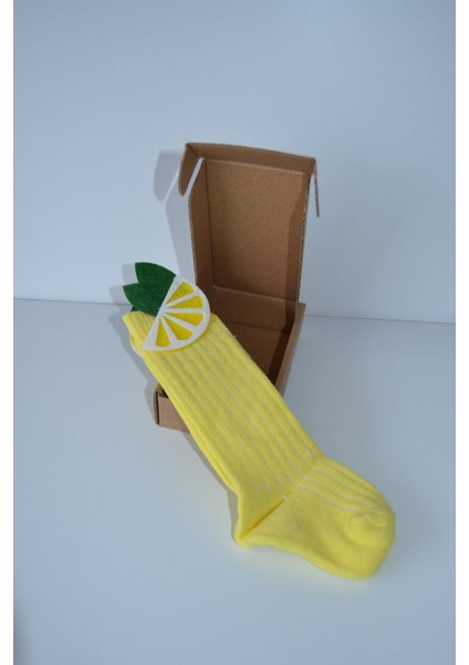 Kız Çocuk Limon Çilek Detay Dizaltı Çorap fiyatları