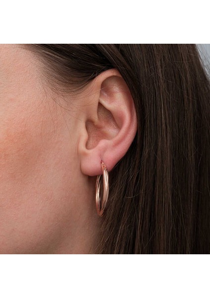 Gümüş Rose 3 mm Burgu Şarnel Küpe modelleri