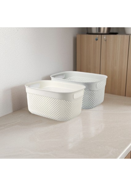 Damla Desen Sepet 2'li Set 6,6 Litre Banyo Sepeti Çok Amaçlı Sepet Havlu Sepeti modelleri