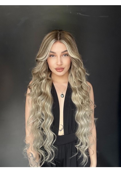 Doğal Saç 85 cm Sombre Gerçek Saç Tül Peruk Kişiye Özel Ombreli