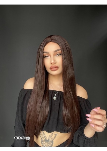 Düz Uzun Perçemsiz Cilt Görünümlü Medikal Özel Peruk Sıcak Kahve fiyatları