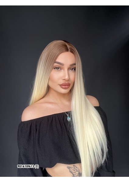 Düz Uzun Perçemsiz Cilt Görünümlü Medikal Özel Peruk 10F613 fiyatları