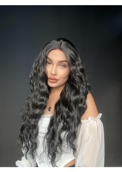 Doğal Dalgalı Tül Peruk Efsane Su Dalgalı Medikal Özel Seri Siyah modelleri