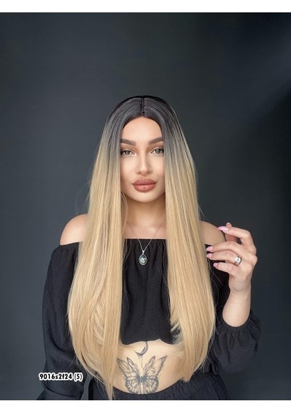 Düz Uzun Perçemsiz Cilt Görünümlü Medikal Özel Peruk 2F24