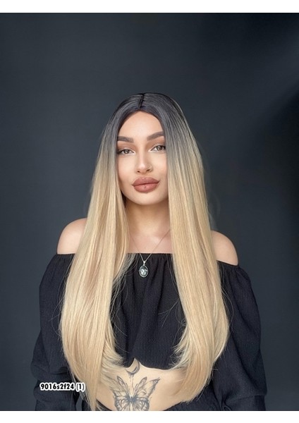Düz Uzun Perçemsiz Cilt Görünümlü Medikal Özel Peruk 2F24 fiyatları