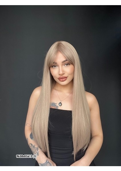 Düz 70 cm Ekstra Uzun Perçemli Medikal Özel Peruk Kül Grisi