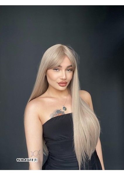 Düz 70 cm Ekstra Uzun Perçemli Medikal Özel Peruk Kül Grisi modelleri