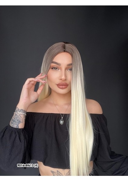 Düz Uzun Perçemsiz Cilt Görünümlü Medikal Özel Peruk Küllü Kumral