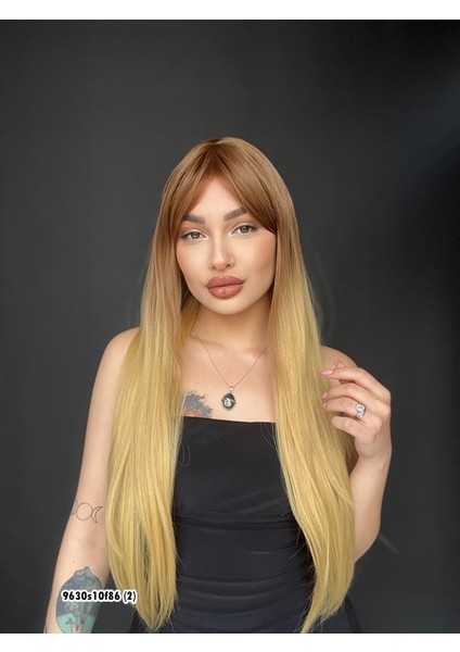 Düz 70 cm Ekstra Uzun Perçemli Medikal Özel Peruk 10F86
