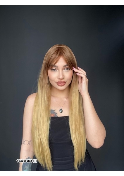 Düz 70 cm Ekstra Uzun Perçemli Medikal Özel Peruk 10F86 modelleri