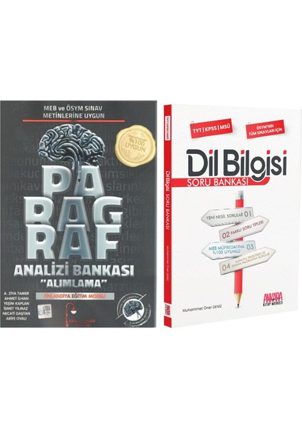 Paragraf Analizi Alımlama ve Ankara Kitap Merkezi Yayınları Dil Bilgisi Soru Bankası Seti 2 Kitap