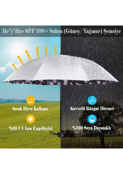 Spf 100+ Uv Korumalı Sahra (Güneş / Yağmur) Şemsiye