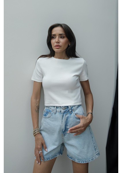 Ekru Crop Tişört fiyatları