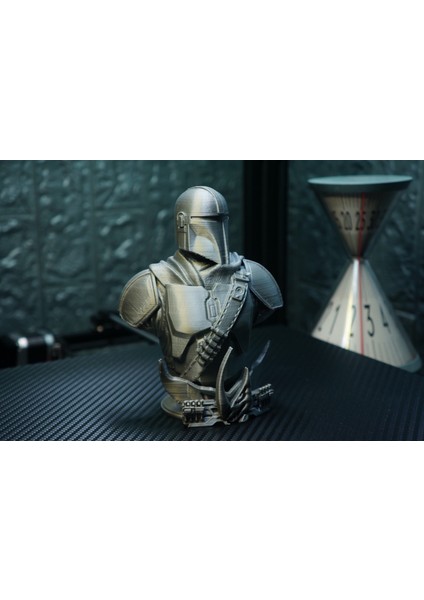 3D Layer Craft The Mandalorian Mando Boyalı Büst Figür 15 cm