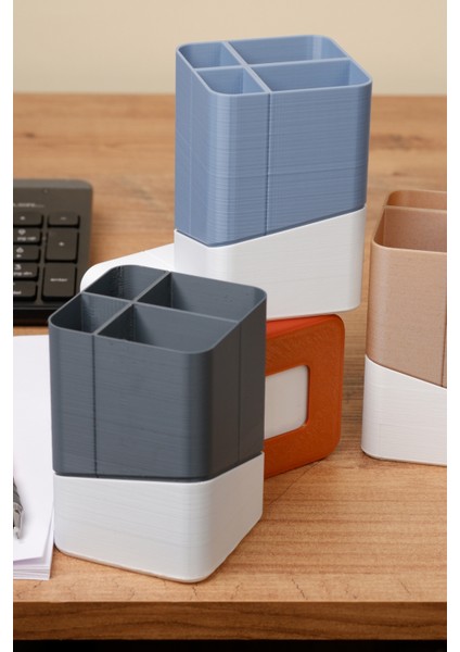 Masaüstü Antrasit Beyaz Renk Modern Kalemlik fırsatları