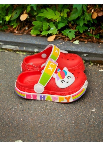 Calx Çocuk Kırmızı Renk Kedi Figürlü Kaydırmaz Sandalet Crocs Terlik fiyatları