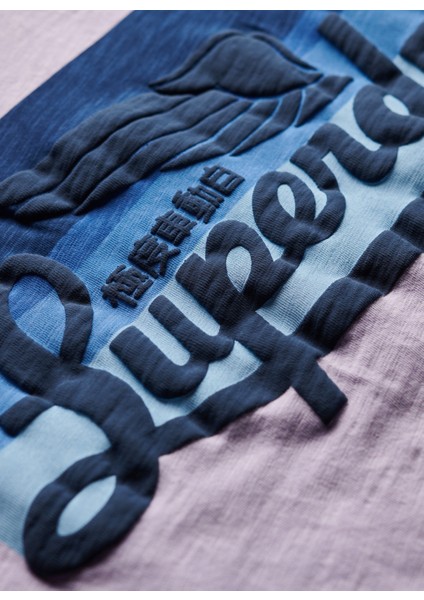 Bisiklet Yaka Baskılı Mor Erkek T-Shirt M1011904A2AC_CALI Strıped Logo T Sh indirimleri