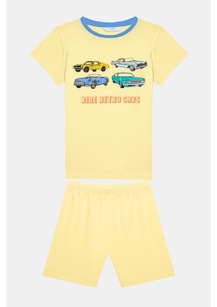 Erkek Çocuk Retro Cars Ço Renkli 2li Pijama Takımı