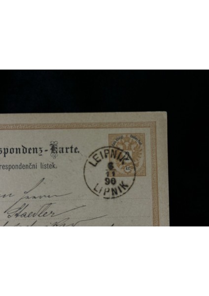 Avusturya-Macaristan Antiye 1890 Yılında Leipnik'den Nürnberg'e Postalanmış Varış Damgalı 2 Kreuzer Pullu Posta Kartı fiyatları