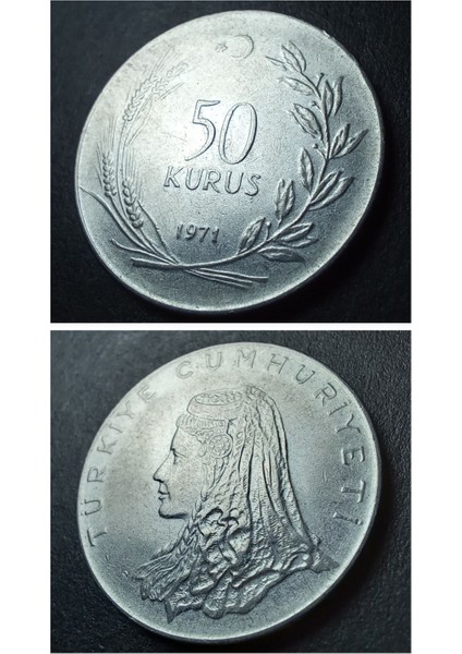 Escoines Koleksiyon 1971 Akmonital 50 Kuruş Ççt+/ça Eski Madeni Para - 3996366393770669AB