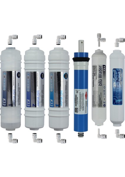 Kapalı Kasa Su Arıtma Cihazı Filtre Set 6 Aşama - Bluwater Membran