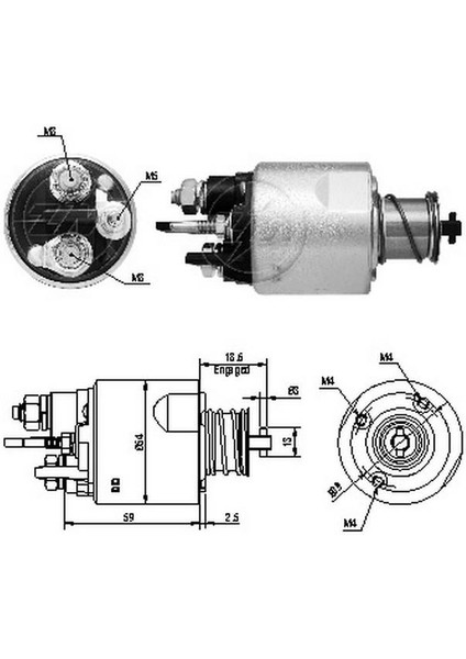 12V Marş Otomatiği Valeo Tipi (2/3 Delik) M5 Sağ (Uzun Cıvata)