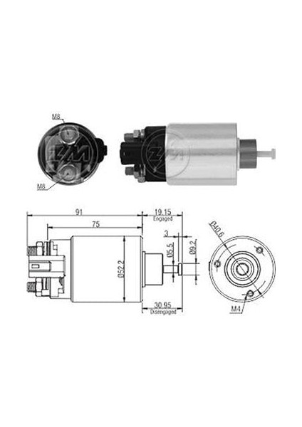 12V Marş Otomatiği (3 Delik-Soketli-Sol) Hyundaı Accent Era/starex Grand-Kıa Bongo