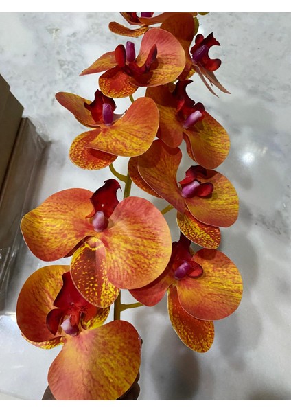 Yapay Islak Orkide Tek Dal Turuncu 88 cm fiyatları