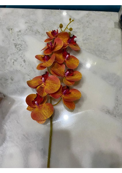 Yapay Islak Orkide Tek Dal Turuncu 88 cm modelleri