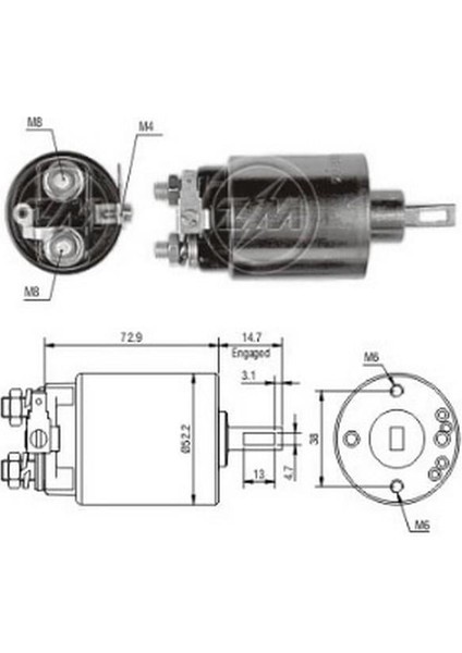 12V Marş Otomatiği Hıtachı Tipi Sağ Isuzu-Komatsu-Nıssan