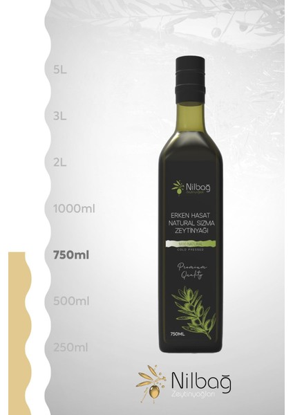 Ayvalık Erken Hasat Naturel Sızma Zeytinyağı Marasca 750ML.